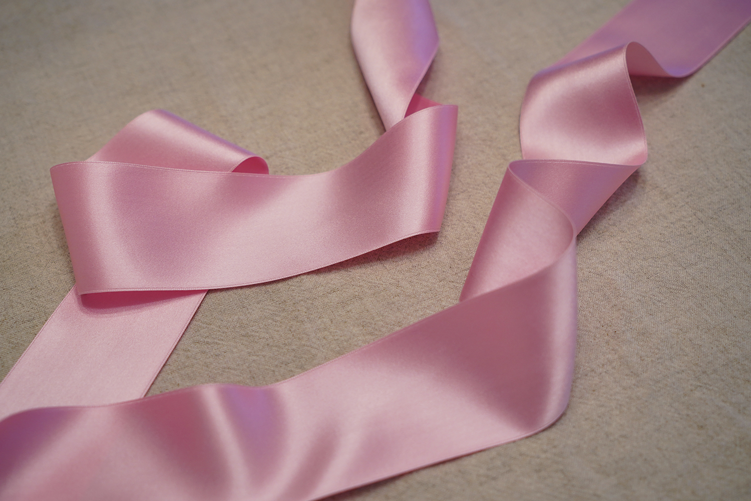 Pink Silk Satin Ribbon